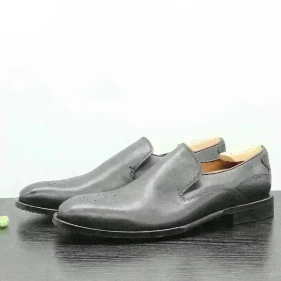 Olivier Sweeney Percotto Men\'s Black Calf Leather Slip On Loafers Shoes Size 8 main image 7